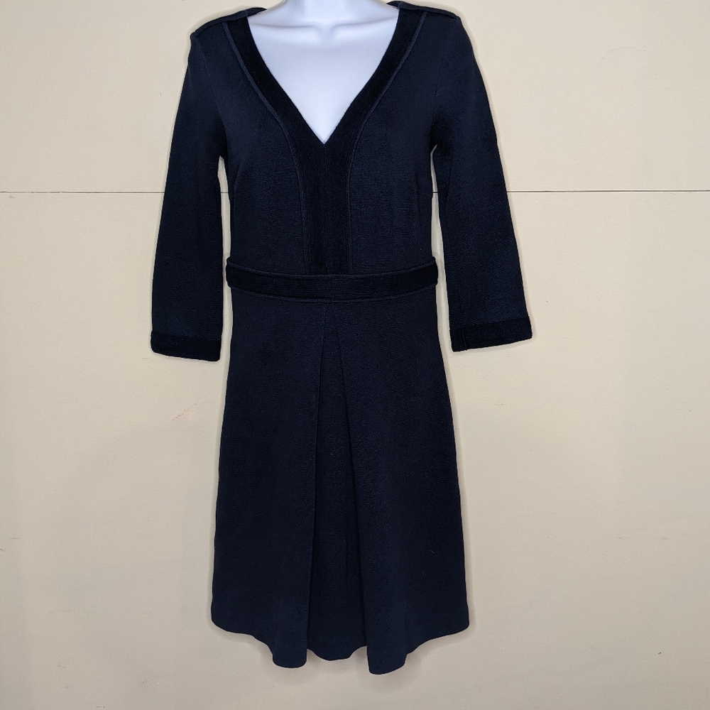 Boden Women's Long Sleeve Dress in Navy Blue (Sz 4R)